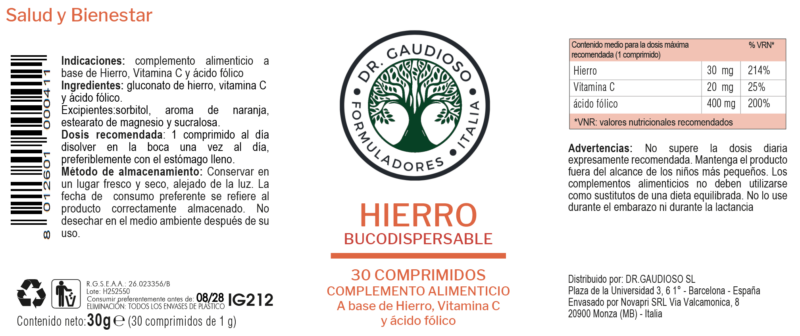 HIERRO FÓRMULA BUCODISPERSABLE